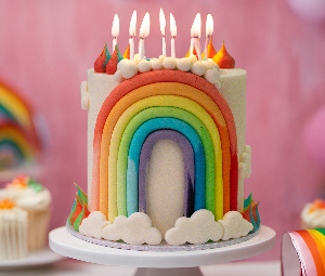 Finished coloured cake